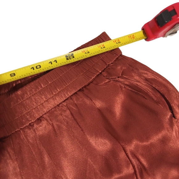 FRNCH Paris Women's Elastic Pull On Pocket Rust Brown Wide Leg Pants Size XL - Picture 6 of 9